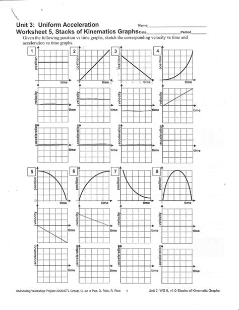 position time graph worksheet
